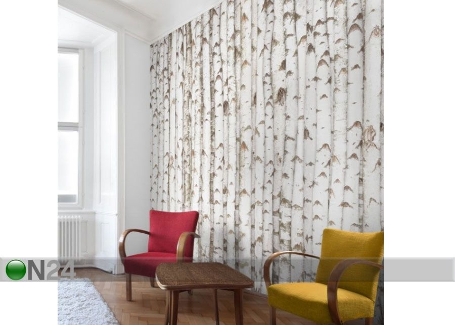 Fleece-kuvatapetti BIRCH WALL kuvasuurennos