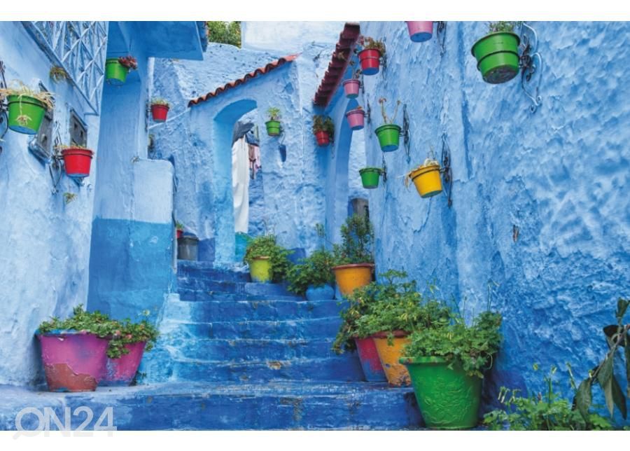 Fleece kuvatapetti Blue Town Of Chefchaouen 368x254 cm kuvasuurennos