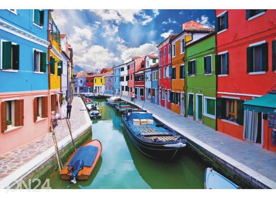 Fleece kuvatapetti Burano Island Canal 416x290 cm kuvasuurennos