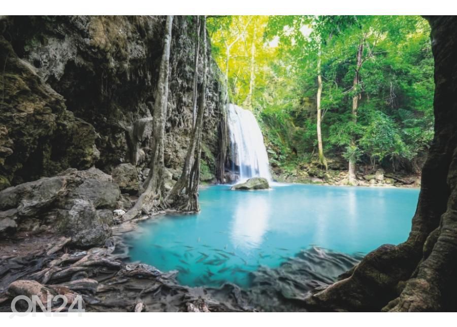 Fleece kuvatapetti Erawan Cascade Waterfall 416x290 cm kuvasuurennos