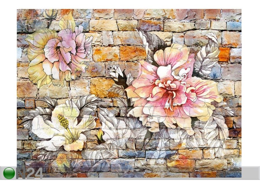 Fleece kuvatapetti Flowers 4, 360x270 cm kuvasuurennos