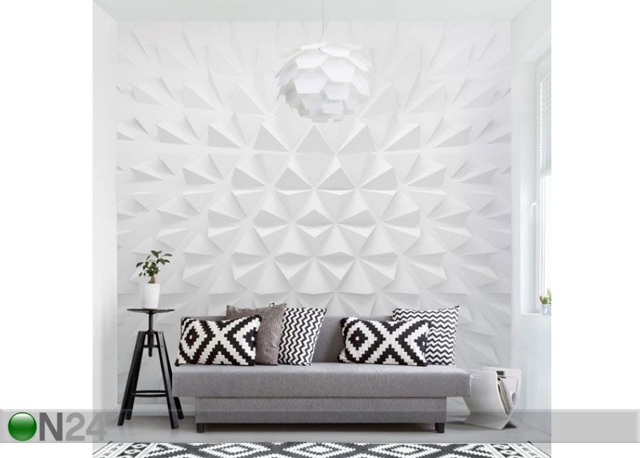 Fleece-kuvatapetti Geometric Pattern 3D Effect kuvasuurennos