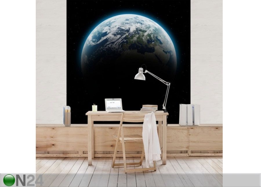 Fleece-kuvatapetti ILLUMINATED PLANET EARTH kuvasuurennos