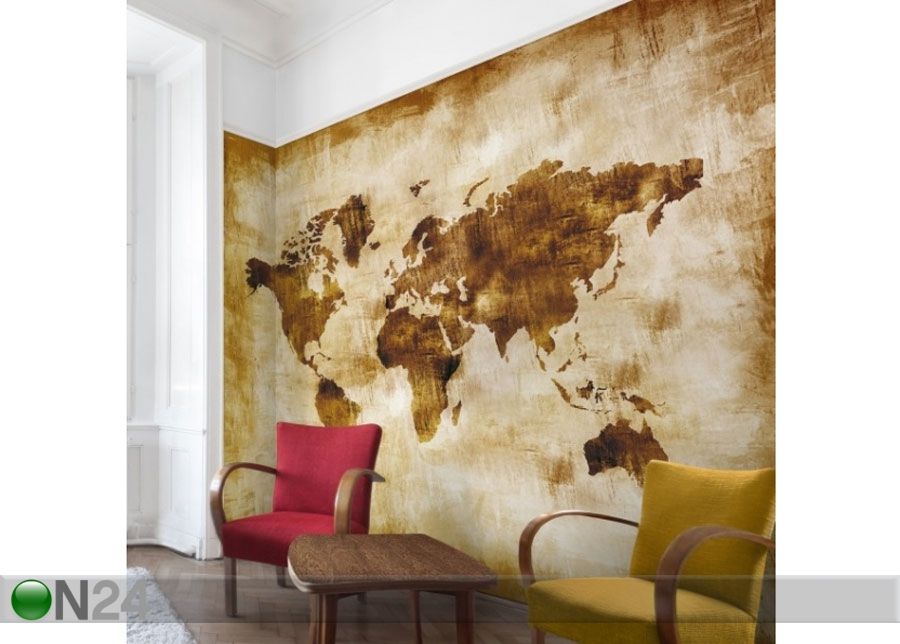 Fleece-kuvatapetti Map of the World kuvasuurennos