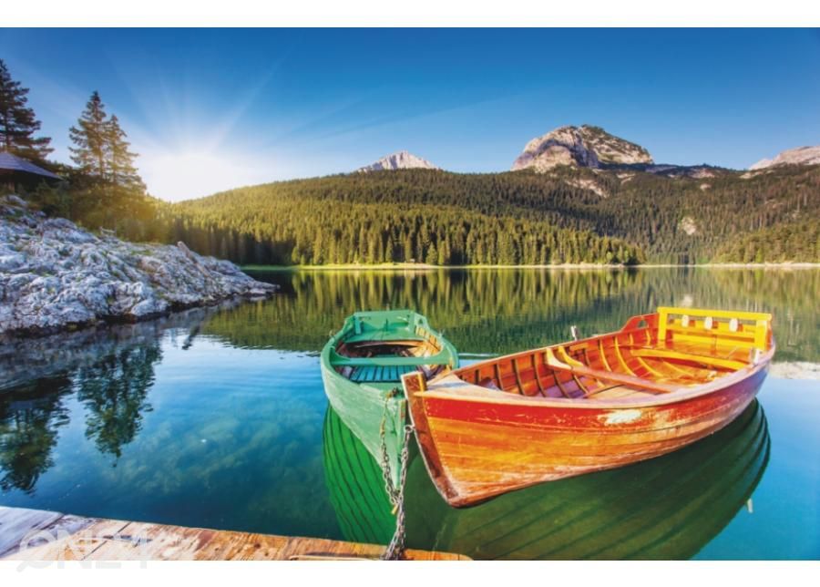 Fleece kuvatapetti Mountain Lake 368x254 cm kuvasuurennos