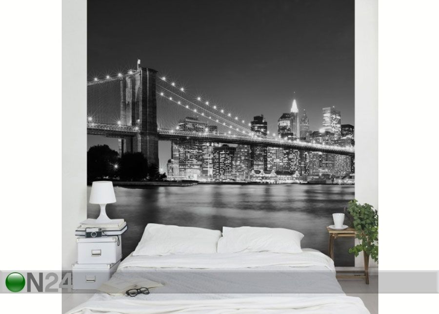 Fleece-kuvatapetti NIGHTTIME MANHATTAN BRIDGE II kuvasuurennos