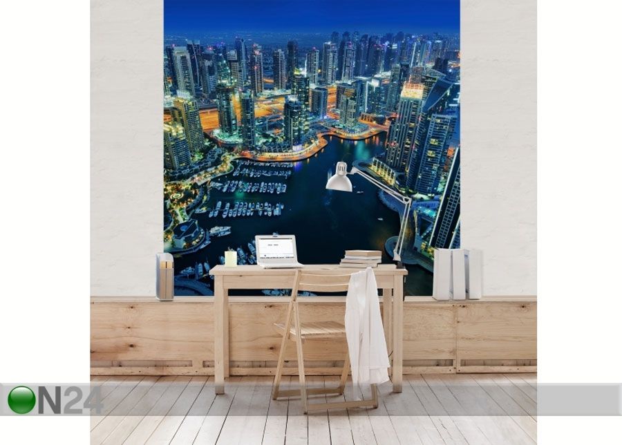 Fleece-kuvatapetti NOCTURNAL DUBAI MARINA kuvasuurennos