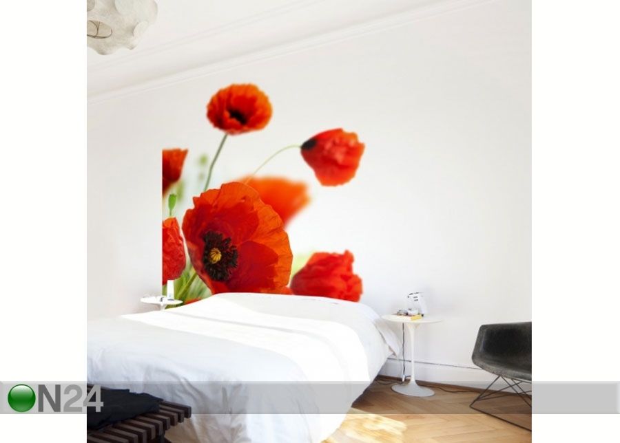Fleece-kuvatapetti RADIANT POPPIES kuvasuurennos