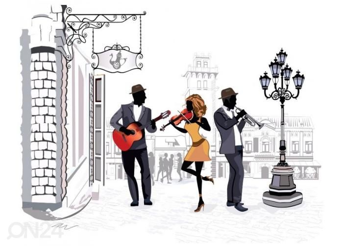Fleece-kuvatapetti Street musicians 368x254 cm kuvasuurennos
