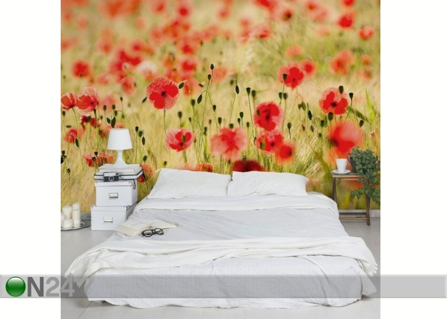 Fleece-kuvatapetti SUMMER POPPIES kuvasuurennos