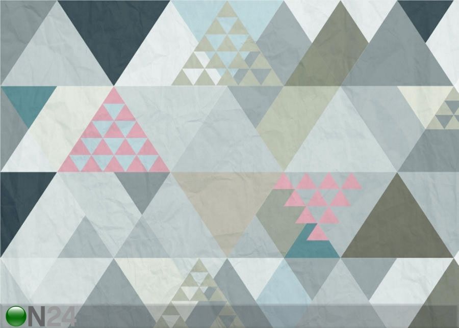 Fleece-kuvatapetti TRIANGLES 1, 360x270 cm kuvasuurennos