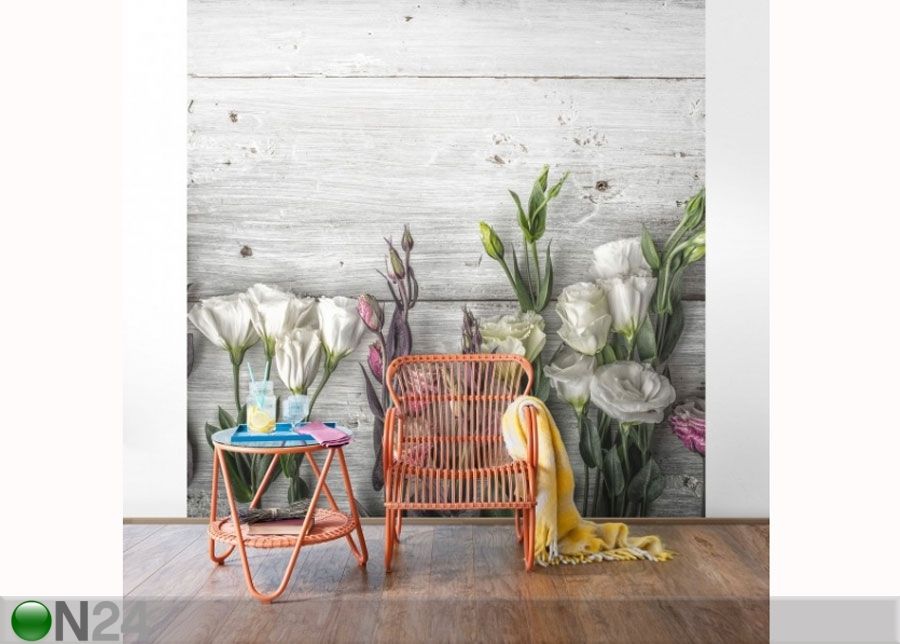 Fleece-kuvatapetti TULIP ROSE SHAPPY WOOD LOOK kuvasuurennos