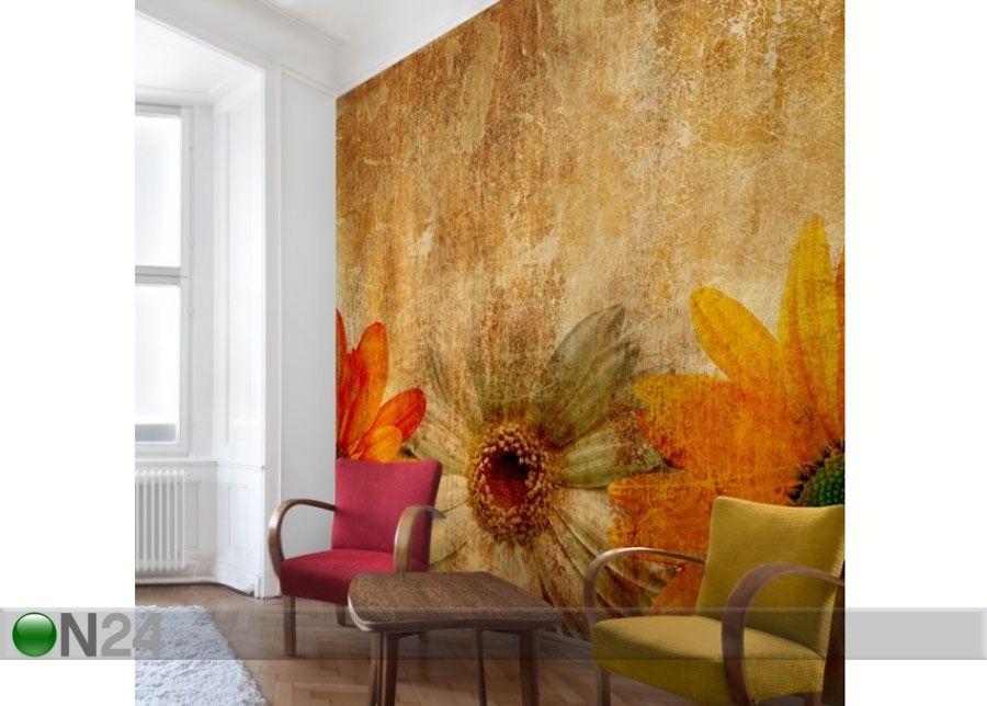 Fleece-kuvatapetti VINTAGE FLOWERMIX I kuvasuurennos