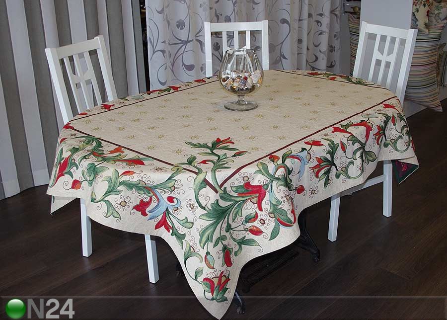 Globeliinikangas pöytäliina FIORE 140x180 cm kuvasuurennos