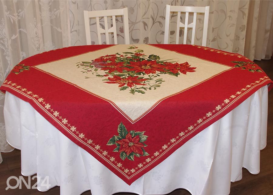 Gobeliini joululiina ORNAMENT 100x100 cm kuvasuurennos