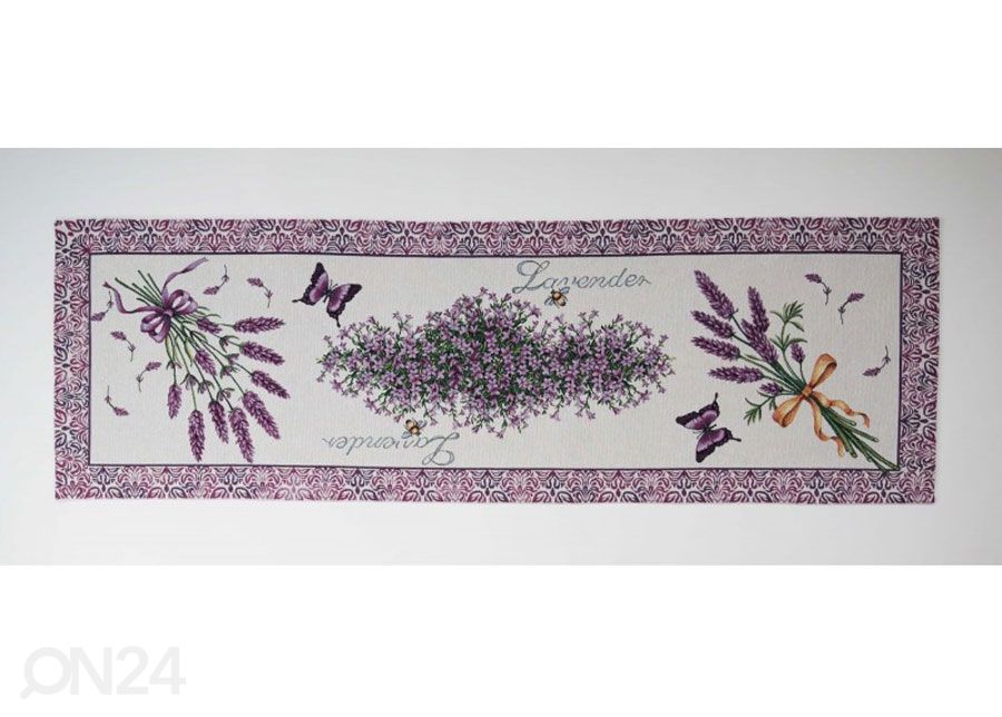 Gobeliinikankainen kaitaliina Violet Lavender 45x138 cm kuvasuurennos