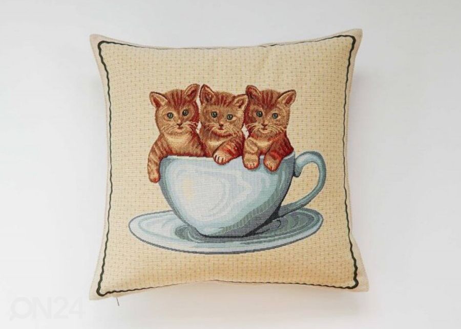 Gobeliinikankainen koristetyyny Cat 45x45 cm kuvasuurennos