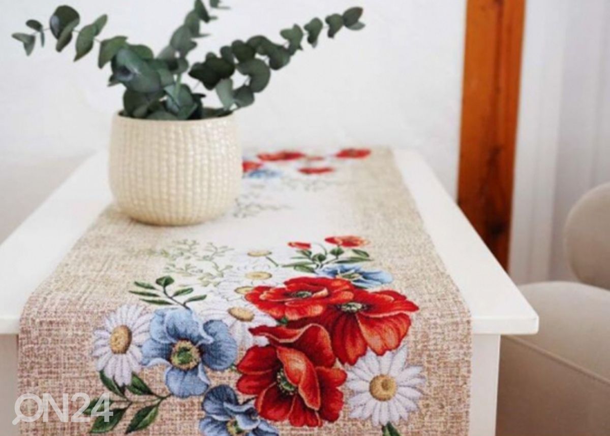 Gobeliinikankainen pöytäliina Fleur 36x100 cm kuvasuurennos