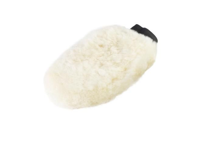 Hevosen puhdistushanska lampaannahkaa beige kuvasuurennos