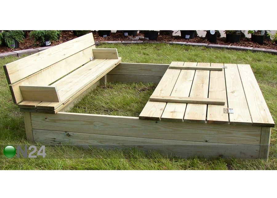 Hiekkalaatikko, kansi ja istuin kuvasuurennos