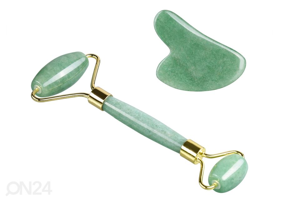 Hierontarulla + Gua Sha hierontakivi Jadeiitti kuvasuurennos