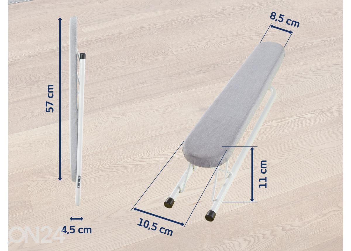 Hihalauta 57x10,5 cm Leifheit kuvasuurennos mitat