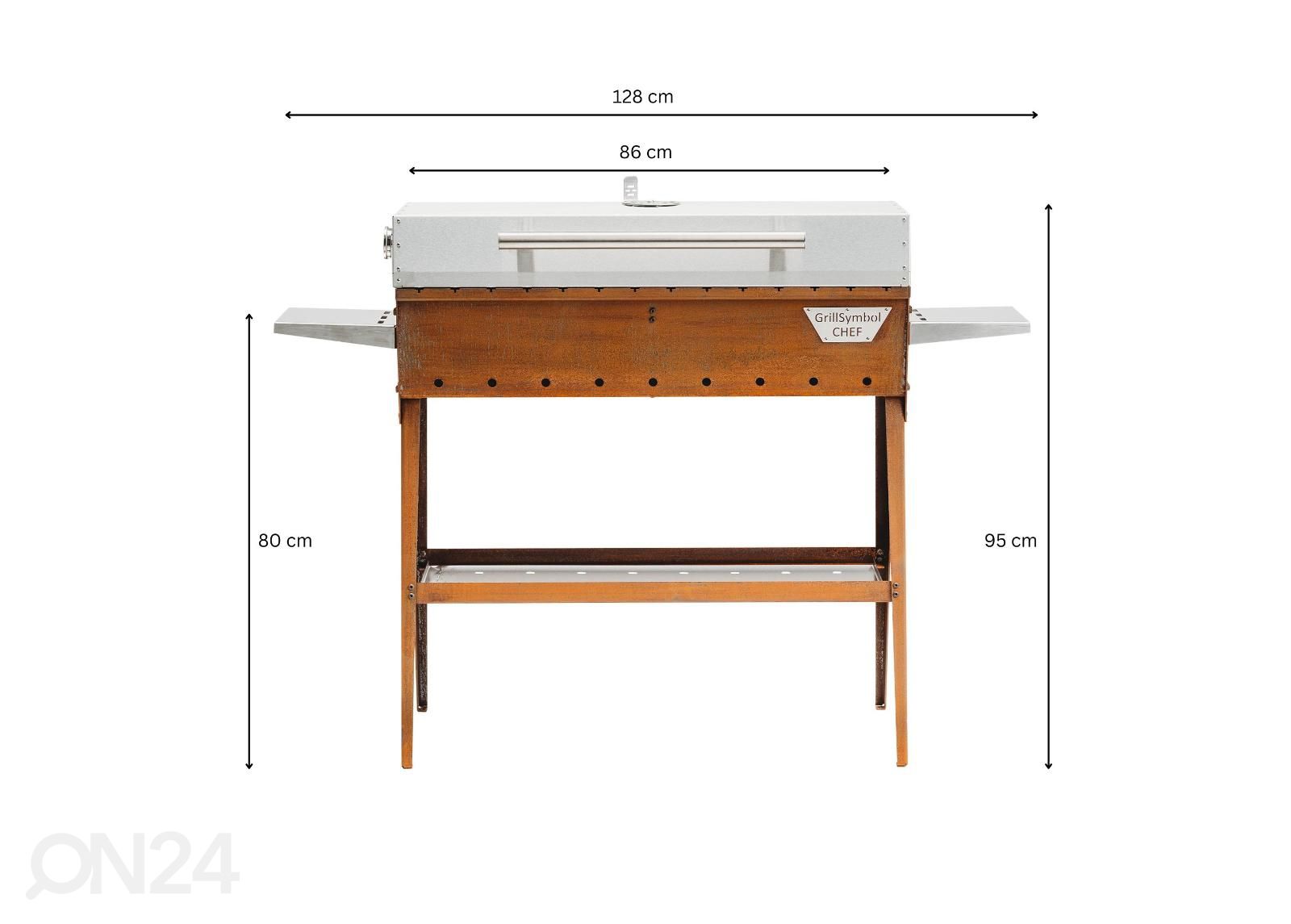 Hilligrilli GrillSymbol Chef kuvasuurennos mitat