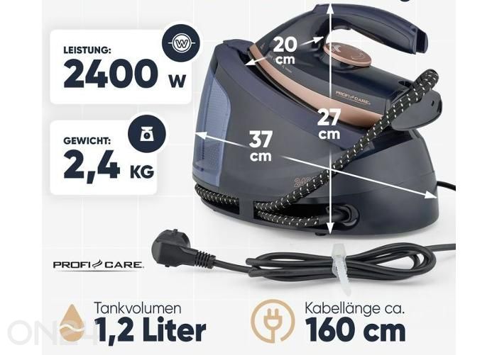 Höyrytuskeskus Proficare PC-DBS 3127 kuvasuurennos mitat