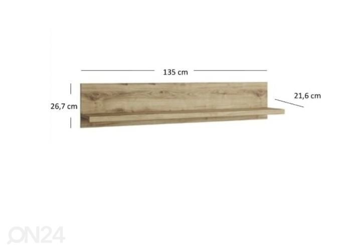 Hylly Doorset 135 cm kuvasuurennos mitat