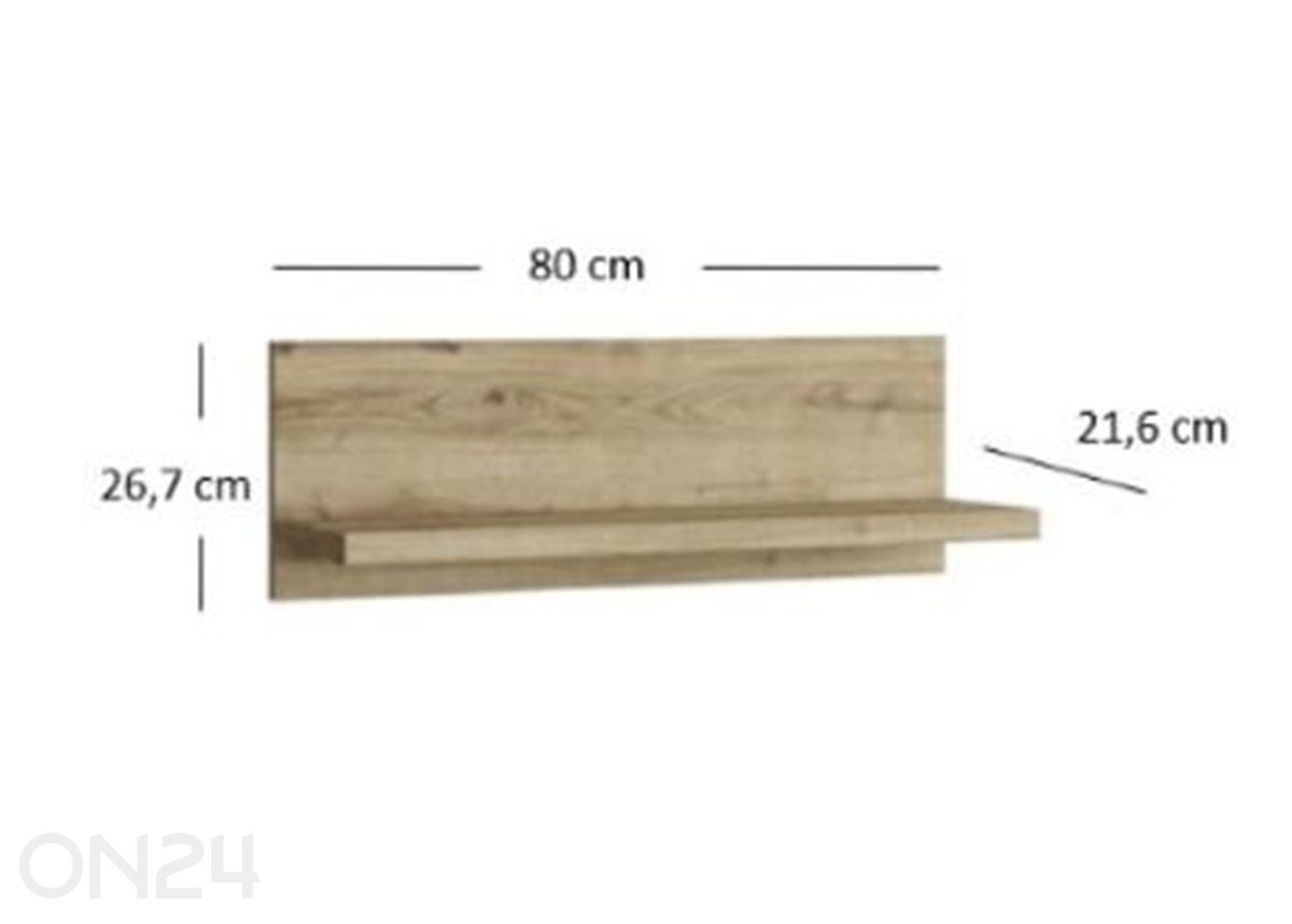 Hylly Doorset 80 cm kuvasuurennos mitat