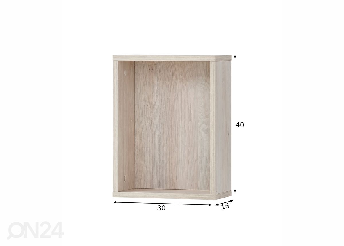 Hylly Lindholm 40 cm kuvasuurennos mitat