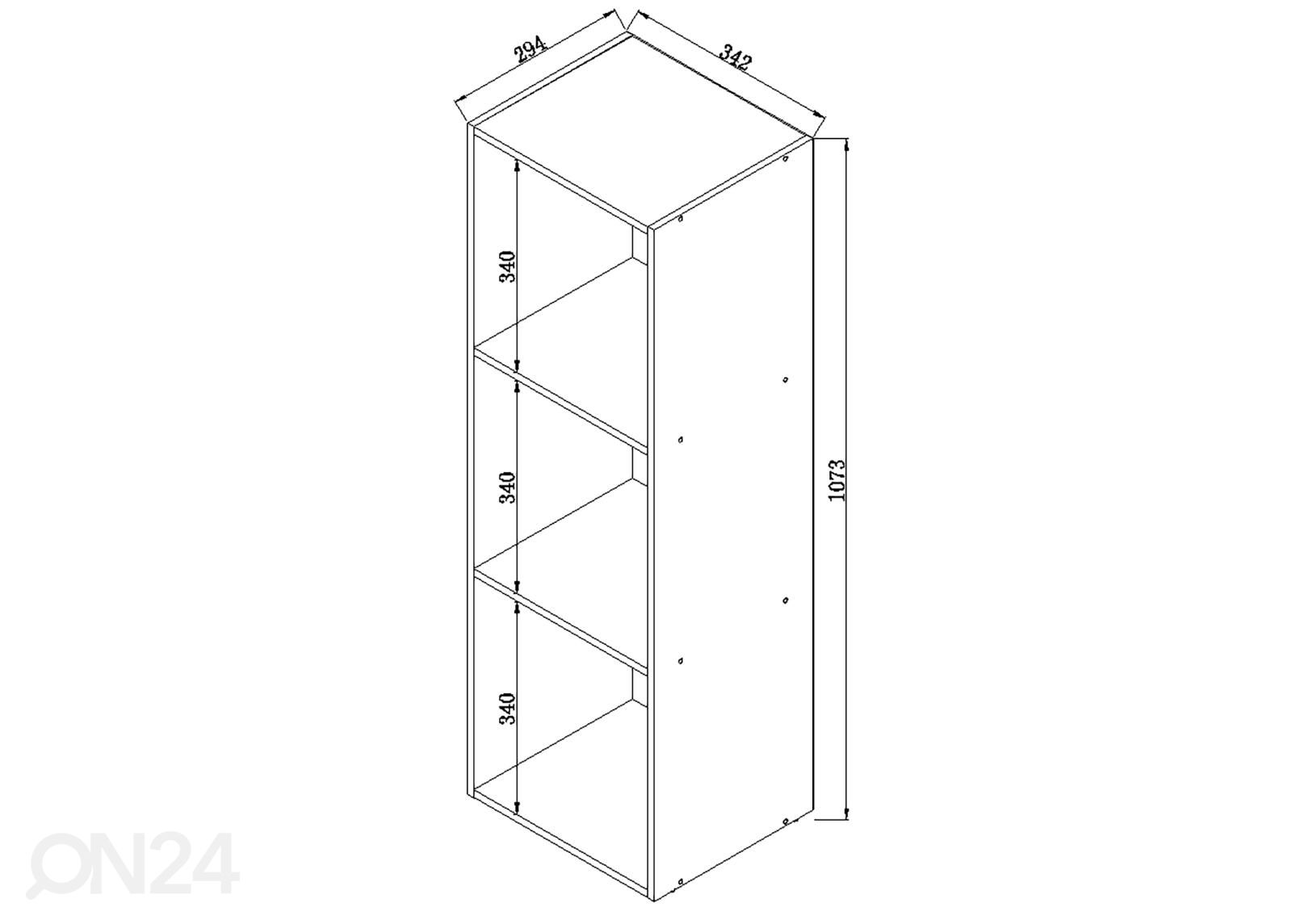 Hylly Mendas Maxi 34 cm kuvasuurennos mitat