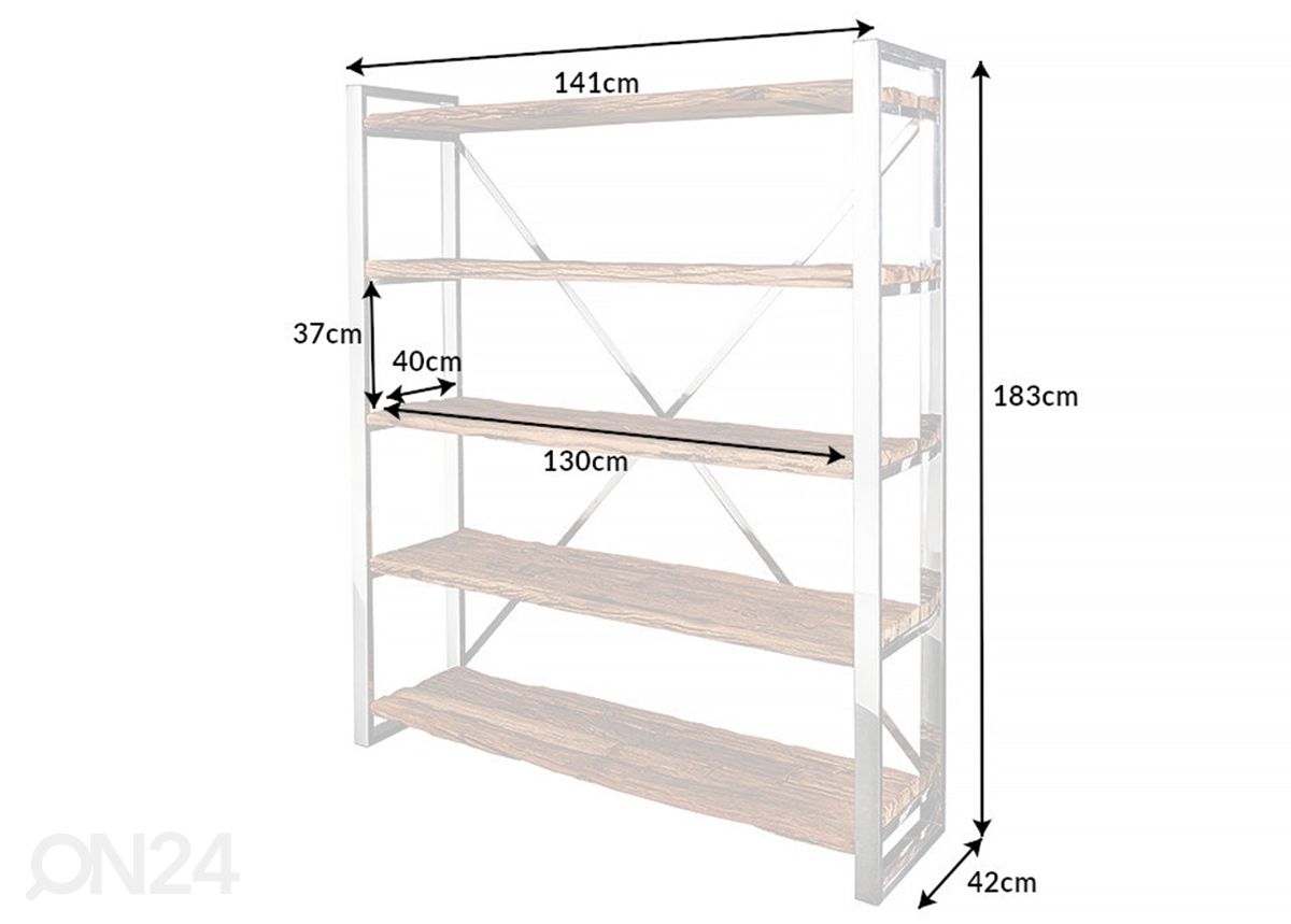 Hyllykkö Barracuda 141 cm kuvasuurennos mitat