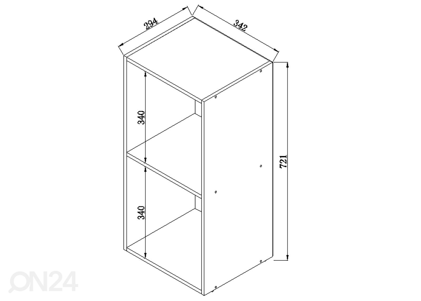 Hyllykkö Platto 2 34 cm kuvasuurennos mitat