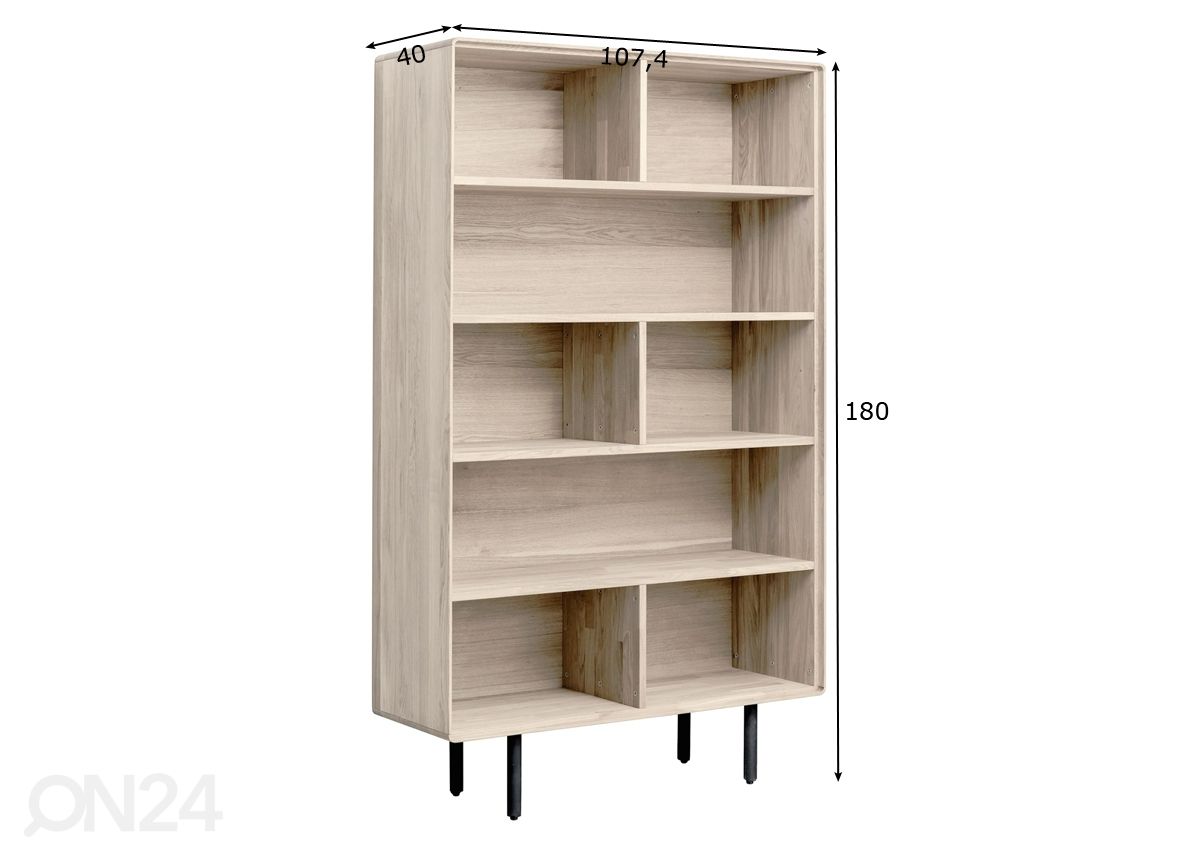 Hyllykkö Tokyo 107 cm, valkoinen öljy kuvasuurennos mitat