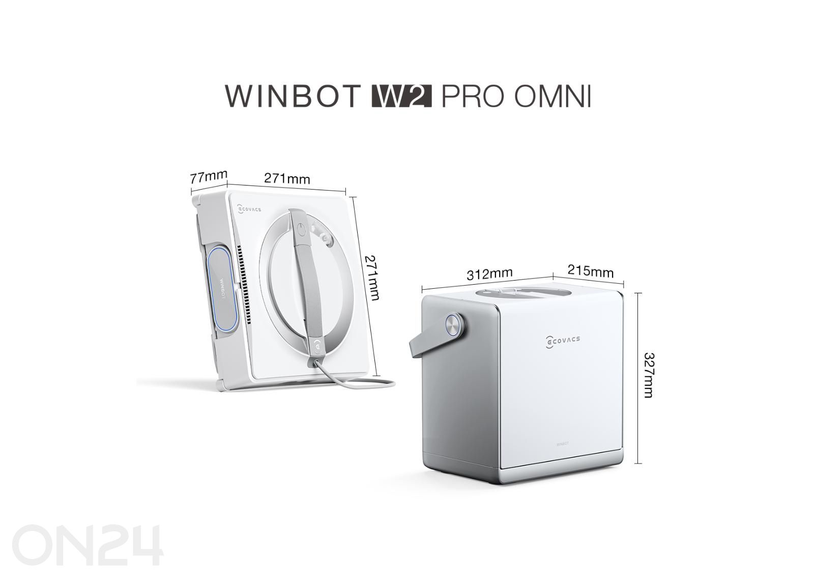 Ikkunanpesurobotti Ecovacs Winbot W2 PRO Omni kuvasuurennos mitat