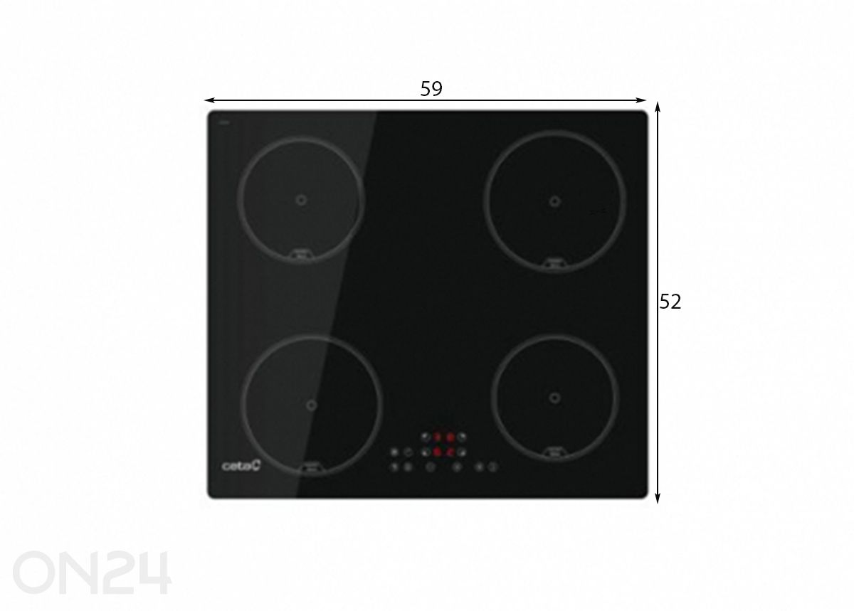 Induktioliesitaso CCata Hob IB 6304E2 BK, musta kuvasuurennos mitat