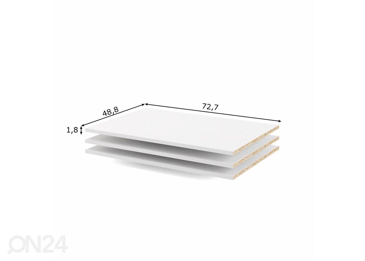 Irtohyllyt vaatekaappiin Firenze 72,7 cm kuvasuurennos mitat