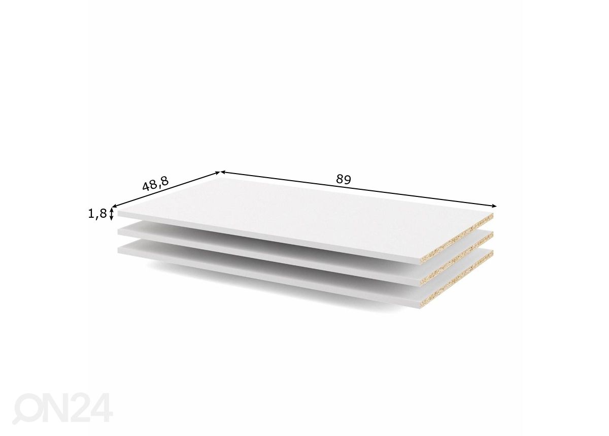 Irtohyllyt vaatekaappiin Firenze 89 cm kuvasuurennos mitat