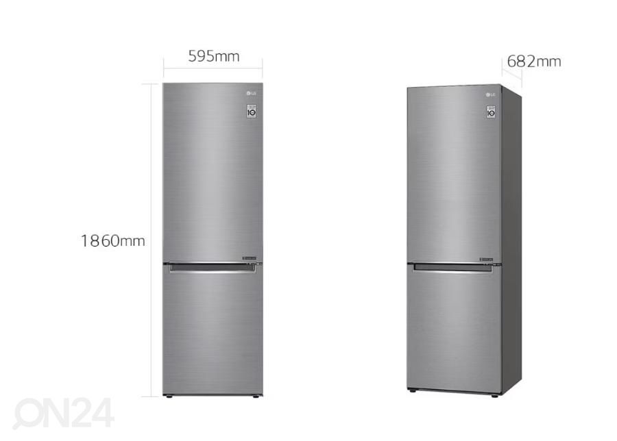 Jääkaappi LG GBB61PZJMN kuvasuurennos mitat