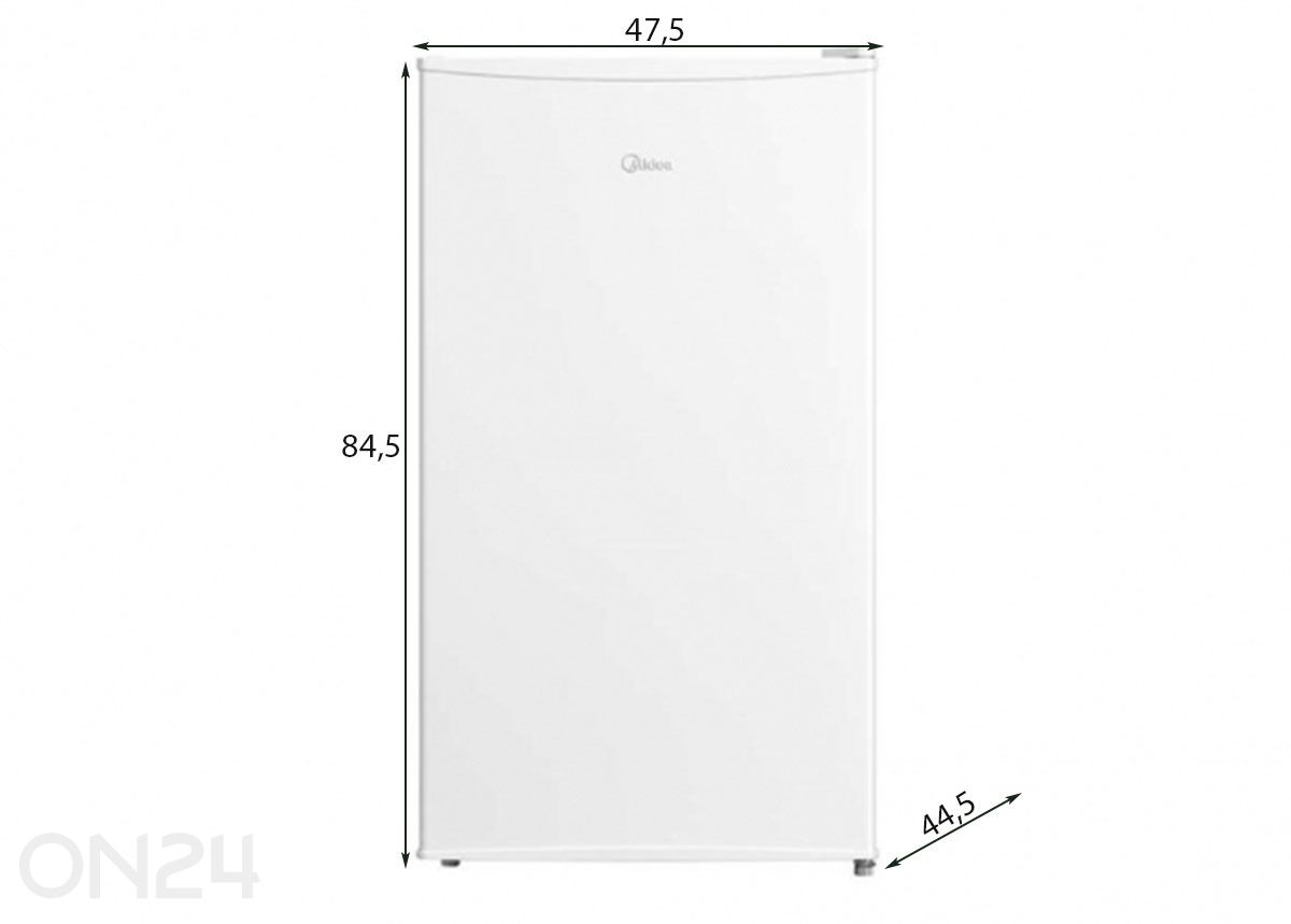 Jääkaappi Midea MDRD125FGE01, valkoinen kuvasuurennos mitat