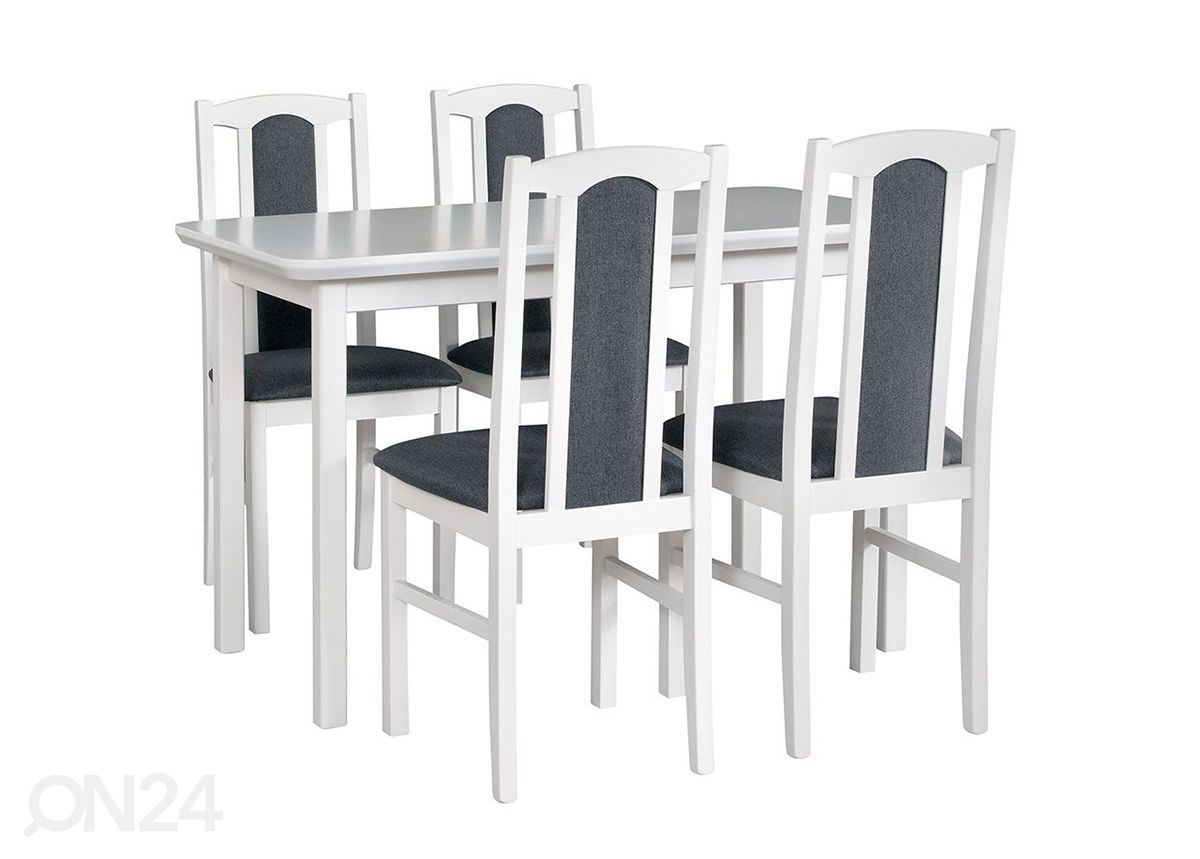 Jatkettava ruokapöytä 120-150x70 cm + 4 tuolia kuvasuurennos