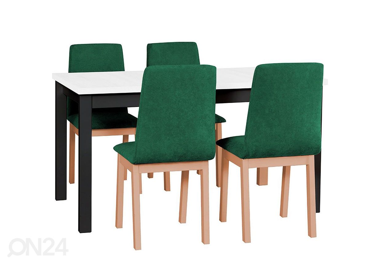 Jatkettava ruokapöytä 120-150x80 cm + 4 tuolia kuvasuurennos