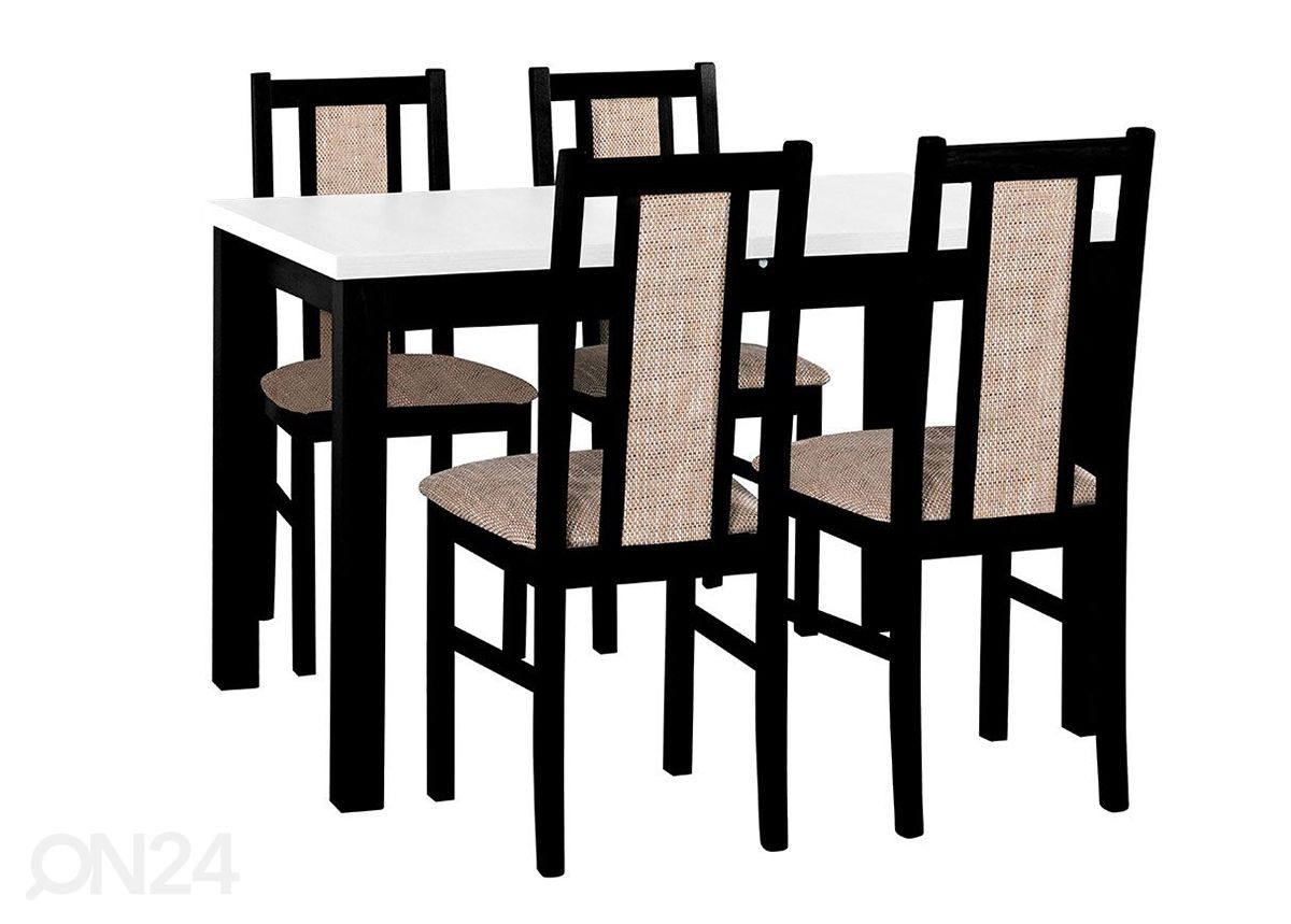 Jatkettava ruokapöytä 80x140-180 cm + 4 tuolia kuvasuurennos