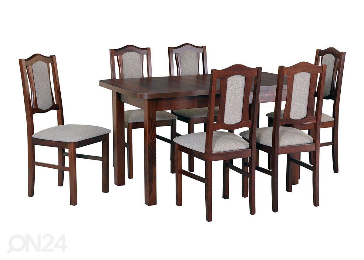 Jatkettava ruokapöytä 80x140-180 cm + 6 tuolia kuvasuurennos