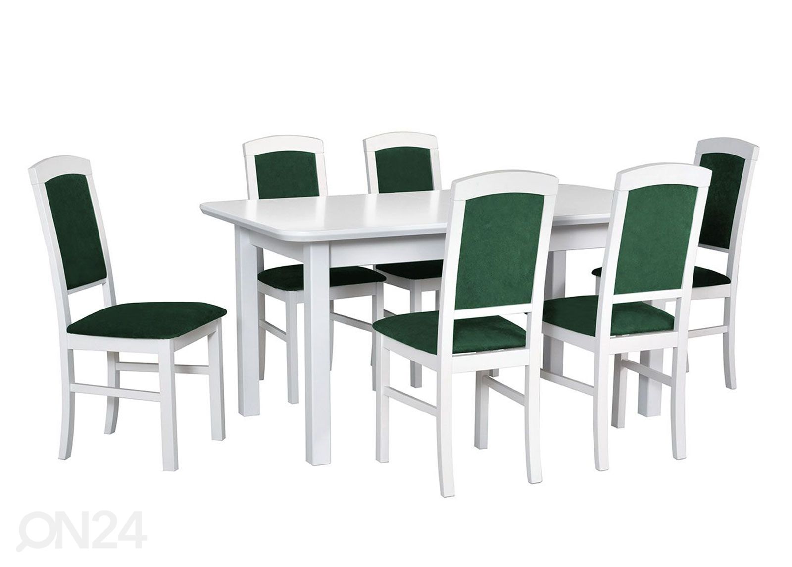 Jatkettava ruokapöytä 80x140-180 cm + 6 tuolia kuvasuurennos