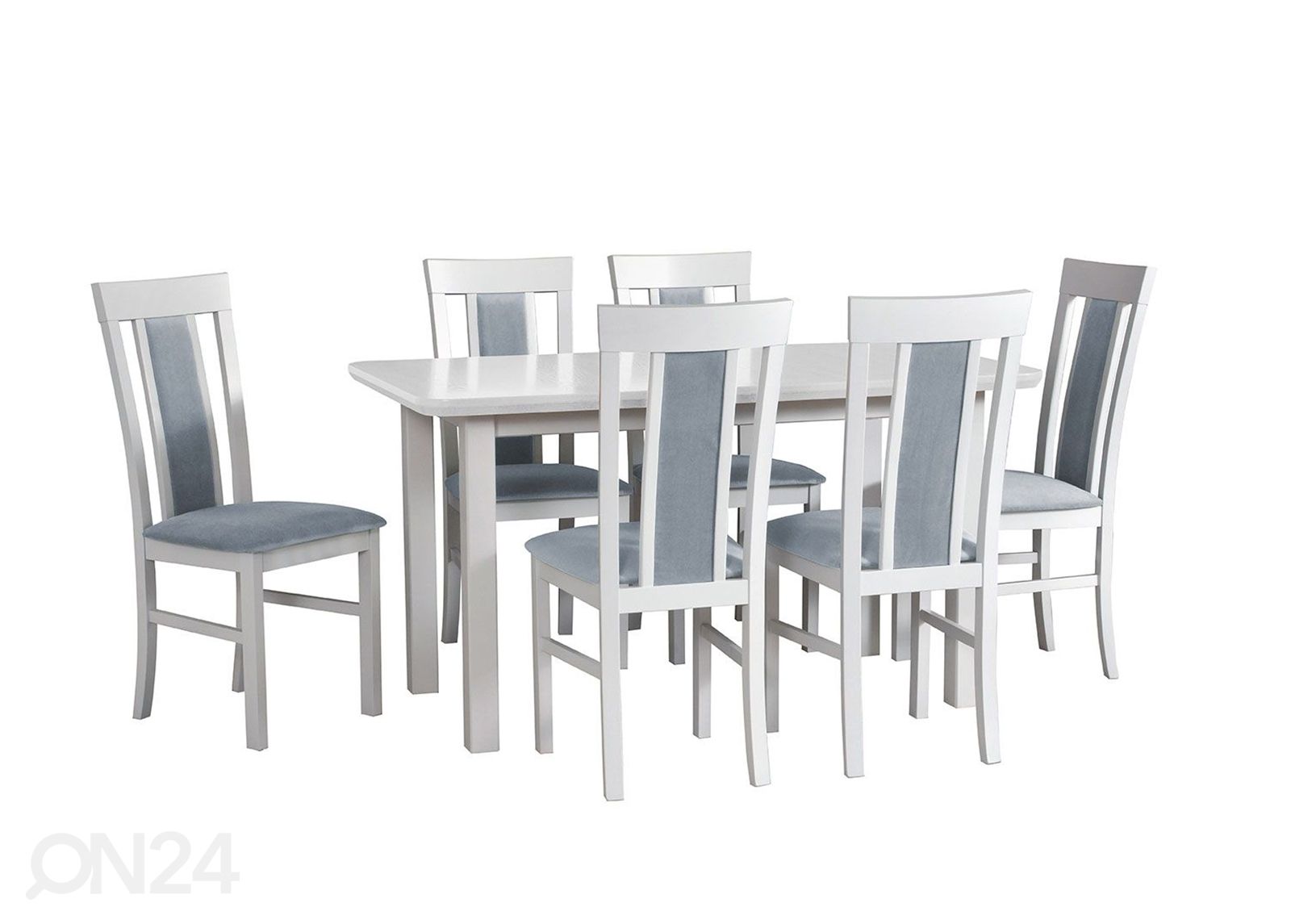 Jatkettava ruokapöytä 80x140-180 cm + 6 tuolia kuvasuurennos