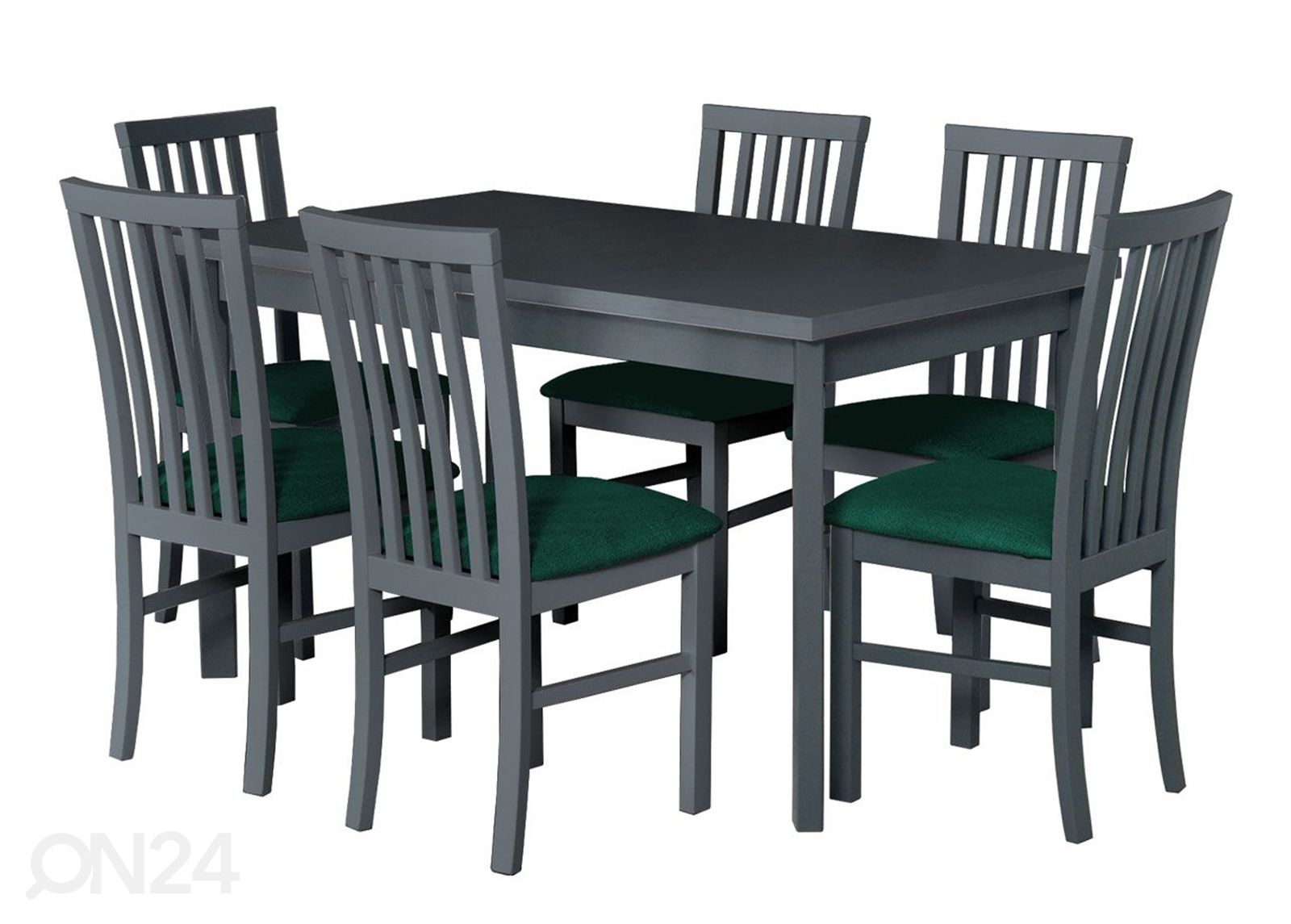 Jatkettava ruokapöytä 80x140-180 cm + 6 tuolia kuvasuurennos