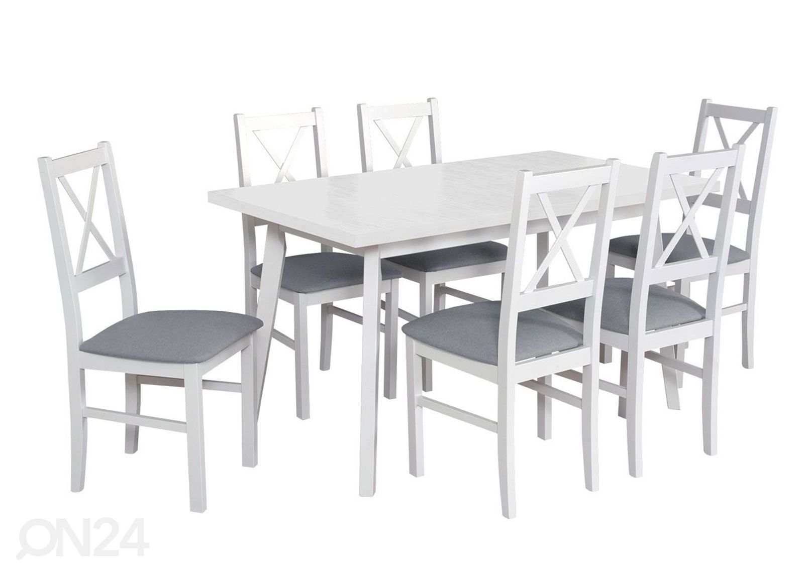 Jatkettava ruokapöytä 80x140-180 cm + 6 tuolia kuvasuurennos