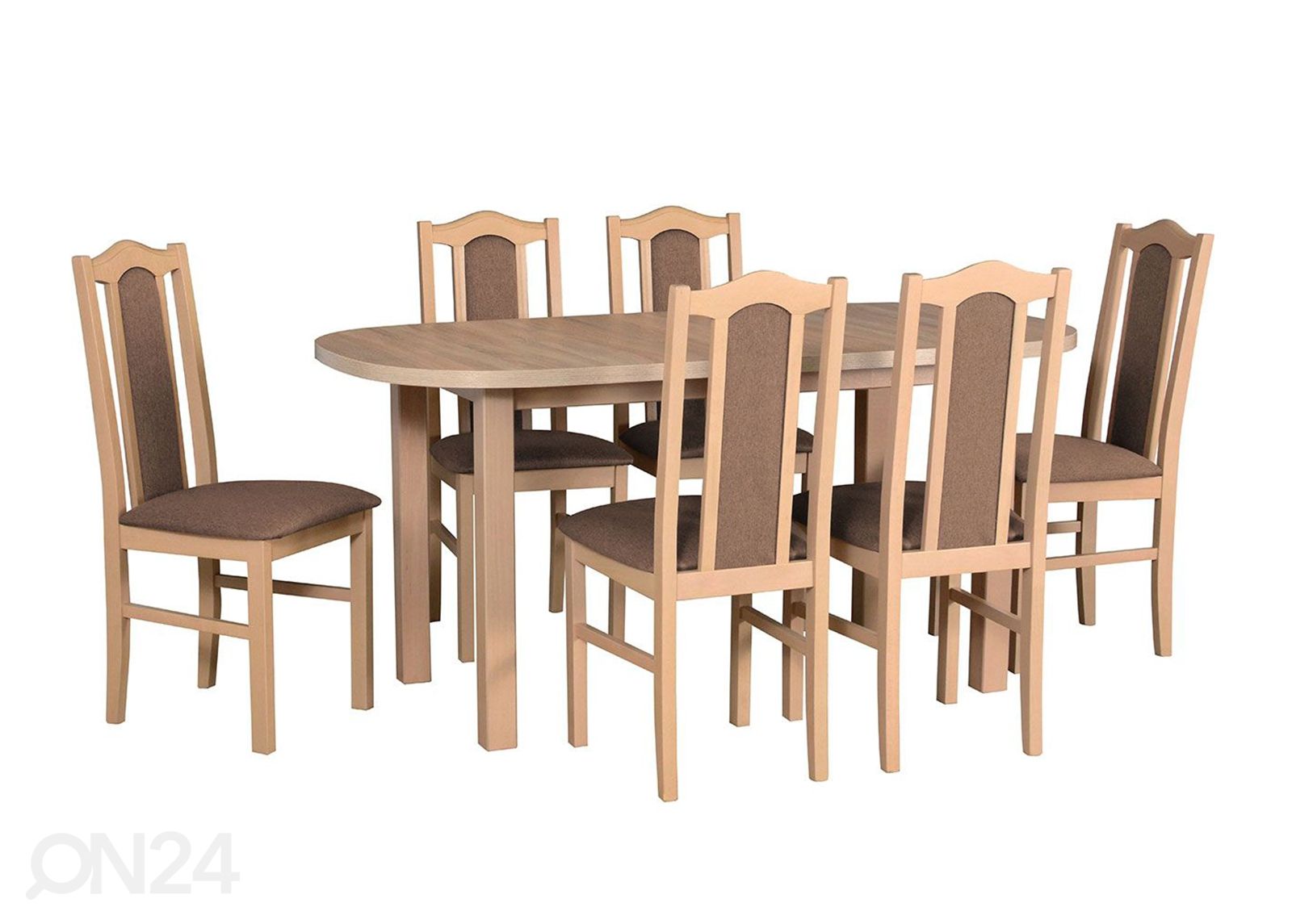 Jatkettava ruokapöytä 80x160-200 cm + 6 tuolia kuvasuurennos